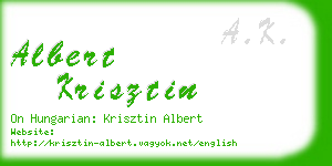 albert krisztin business card